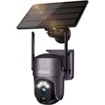 Caméra Surveillance Solaire extérieure sans Fil, Caméra de vidéosurveillance ptz 2K Wi-FI Vision Nocturne Couleur pir Détection Humaine Audio