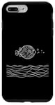 Coque pour iPhone 7 Plus/8 Plus Line Art Poisson et ichtyologiste Amazon Puffer