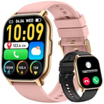 Smart Watch for Men Women (Answer/Make Call), 2.1" Smartwatch with Heart Rate/Sleep Monitor/Pedometer/Calories, 130+ Sports Fitness Tracker Watch, IP68 Waterproof Activity Tracker for Android iOS-Pink