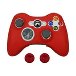 Pour Xbox 360 Étui De Protection Souple Manchon De Peau De Contrôleur Sans Fil/Filaire Pour Xbox 360 Accessoires De Casquettes De Manette, Rouge