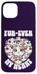 Coque pour iPhone 15 Plus Fur-ever in My Heart Kawaii Cochon d'Inde Cœur