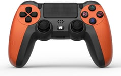 Wireless Controller for PS4 / PS3 / PC/Mobile - Dualshock vibration, fonction de détection 6 axes, lumière LED, écran tactile, prise casque, câble de chargement inclus - Orange