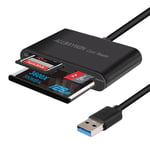 Lecteur de carte mémoire SD USB 3.0,adaptateur flash compact pour CF/SD/TF Micro SD/Micro Card pour le vent