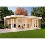 Chalet de jardin Viva b Naturel , 44 mm Épaisseur paroi 492 x 668 cm