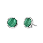 Engelsrufer, Boucle d'oreille Argent Sterling Autre Forme Malachite Femme, Argenté, Durchmesser 10 mm - ERE-ML-St