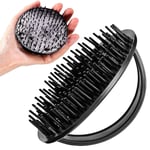 (Black)Scalp Massager Shampoo Brush Wet & Dry Manual Scalp Care Head Scrubber