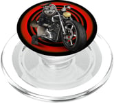 Grey Wolf Riding Chopper Moto PopSockets PopGrip pour MagSafe