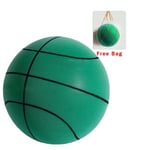 Tyst basketboll, barn inomhusträningsboll obelagd skumboll med hög densitet 24cm Green