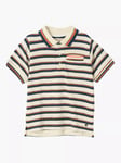 Angel & Rocket Boys Abel Cream Towelling Stripe Polo - Size 9Y