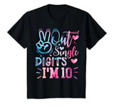Youth Funny Peace Out Single Digits I'm 10 Year Old 10th Birthday T-Shirt