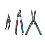 Pack Gardena taillanderie: sécateur + coupe branche + cisaille à haie 18cm 8904-26 520-670 b 12302-20