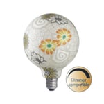 Dimbar LED glob Ø125 Flower Grey 55lm E27 1,6W