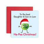 Huxters Christmas Cards for Women – Ha Pea Christmas Daughter and Son In Law Happy Christmas Card for Christmas - Daughter – Funny Christmas Card (Daughter and Son-In-Law)