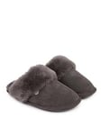 Just Sheepskin Ladies Duchess Sheepskin Slippers - Grey, Grey, Size 6, Women