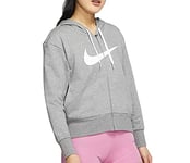 Nike W NK Dry Get FIT FC FZ H ES GX Sweat-Shirt Femme, Carbon Heather/(White), FR (Taille Fabricant : XS)