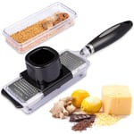 Râpe à gingembre, râpe à fromage avec poignée, citron avec récupérateur, mini râpe en acier inoxydable de qualité supérieure avec récipient, broyeur de muscade, outils de cuisine pour mini ail, chocolat, légumes, fruits