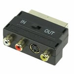 5x SCART To 3 RCA Composite Phono SVHS S-Video Adaptor In Out Switch Converter