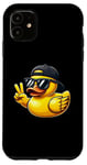 Coque pour iPhone 11 Canard en caoutchouc jaune rétro cool dans les années 70 80 Funny Duck