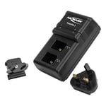 Ansmann Powerline 2 9V Battery Charger For NiMH NiCd Rechargeable Batteries | With UK & EU Plugs and Display LED Lights | Fast Charger With Individual Slot Monitoring & Overcharge Protection