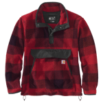 CARHARTT Fleecetrøje Relaxed Fit Fleece Pullover Oxblood Plaid (S)