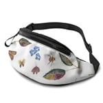 XCNGG Sac de taille en cours d'exécution Sac de taille de loisirs Sac de taille Sac de taille de mode Watercolor Leaves Fanny Packs for Women and Men Waist Bag Adjustable Belt for Outdoors Workout, Tr