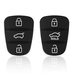 Key Fob Cover for Kia, 2 pcs Replacement Key Fob for Kia Car Key Cover for Hyundai Car Key Rubber Button Replacement 3-Button Remote Control Car Key Case Black Smart Remote Keys Fob Replacement Parts