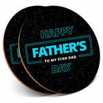 2 x Coasters - Father's Day Dad Space Daddy Home Gift #2390