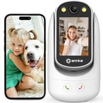 ANNKE Indoor Security Camera, Two-Way Video Pet Camera Home, 1080P UHD WiFi Dog Cameras with APP & Speaker, Pan/Tilt, 2.8 Inch Screen, Night Vision, AI Motion Detection, TF/Cloud Storage