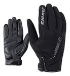 Ziener CABILO Touch Gants de Cyclisme/VTT/Cyclisme pour Homme | Doigt Long avec Fonction Tactile – Respirant/amortissant/Coupe-Vent/Softshell S Noir