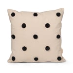 Ferm Living - Dot Tufted Cushion Sand / Black - Beige,Svart - Prydnadskuddar och kuddfodral