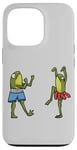 Coque pour iPhone 13 Pro Duo grenouille avec poses idiotes, grenouille amusante