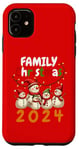 iPhone 11 Family Christmas 2024 Snowmen Cute Festive Holiday Memories Case