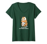 Womens Adorably Chunky Tiger, Funny Fluffy Big Cat Says:I'm not Fat V-Neck T-Shirt