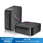 Mini PC Blackview MP100 AMD Ryzen™ 7 5825U 4.5GHz Max 16 Go 1 To/SSD 2To, Windows 11 Pro, Wifi 6, 4K UHD Display NETFLIX - Gris