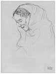ArtPlaza Klimt Gustav - Head of an old woman in profile Panneau Décoratif, Bois, Multicolore, 60 x 1.8 x 80 cmAS90349