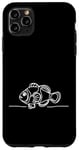 Coque pour iPhone 11 Pro Max Line Art Poisson & Ichtyologiste Faux Percula Poisson Clown