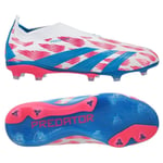 adidas Predator Elite Laceless FG Reemergence - Hvit/Blå/Rosa Barn - Gress (FG), størrelse 28