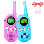 Rechargeable Walkie Talkies for Kids - 48 Hours Working Time 3 Miles Range 22 Channels 2 Way Radio for 3-12 Boy Girls Indoor Outdoor Adventures Camping Hiking (purple)