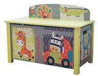 Liberty House Toys Wooden Kid Jungle Large Toy Box 49.5cm H x 68cm W x 39cm D