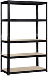 G-Rack Garage Shelving Unit: 180cm x 90cm x 40cm | Single bay, Black 5 Tier Unit