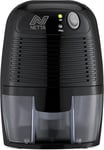 NETTA Dehumidifier 500ml Mini Air Dehumidifier for Damp, Mould, Moisture, Portable and Ultra Quiet for Home, Bathroom, Bedroom, Kitchen, Wardrobe, Basement - Black [Energy Class A+++]