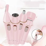 Women Bikini Trimmer, 4 In 1 Woman Electric Shaver, Rechargeable Epilator Lady Hair Painless Shaver For Bikini Area /nose/ Armpit/eyebrow/facialpink