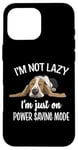 Coque pour iPhone 16 Pro Max Not Lazy Power Saving Basset Hound Lover