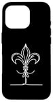 Coque pour iPhone 16 Pro Dessin artistique en une ligne Fleur de lys