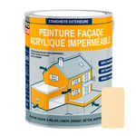 Peinture façade PROCOM crépi, façade à relief, imperméabilisation et protection des façades - Durable jusqu'à 10 ans 2.5 litres Pierre (RAL 085 90 20)