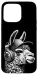 Coque pour iPhone 15 Pro Max Lama a Casque DJ équipement de Concert de Musique Audiophile