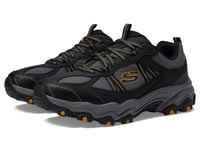 Skechers Men's Stamina at Trekking Low Cut, Black Synthetic/Mesh/Charcoal Trim, 5.5 UK