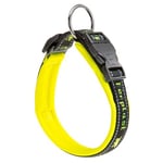 Ferplast Collier Chien Sport Dog, Collier pour Chien de Taille Grande, Rembourrage Doux, Coutures réfléchissantes, Étiquette pour Le nom de l'animal, Reglable, Taille: 2,5 cm (55-65 cm), Jaune