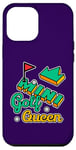 Coque pour iPhone 13 Pro Max Mini joueur de golf Queen Lover pour femme et fille Violet