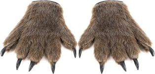 Unisex Adults Animal Paw Claw Gloves, Halloween Werewolf Claws Gloves Thick Bear